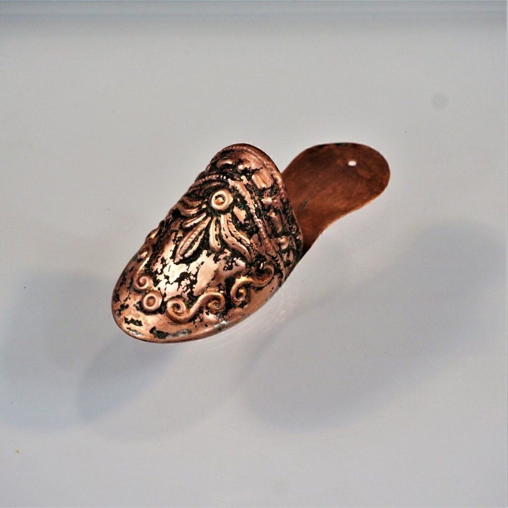 Vintage Copper Slipper Hand Hammered Wall Hang Shoe